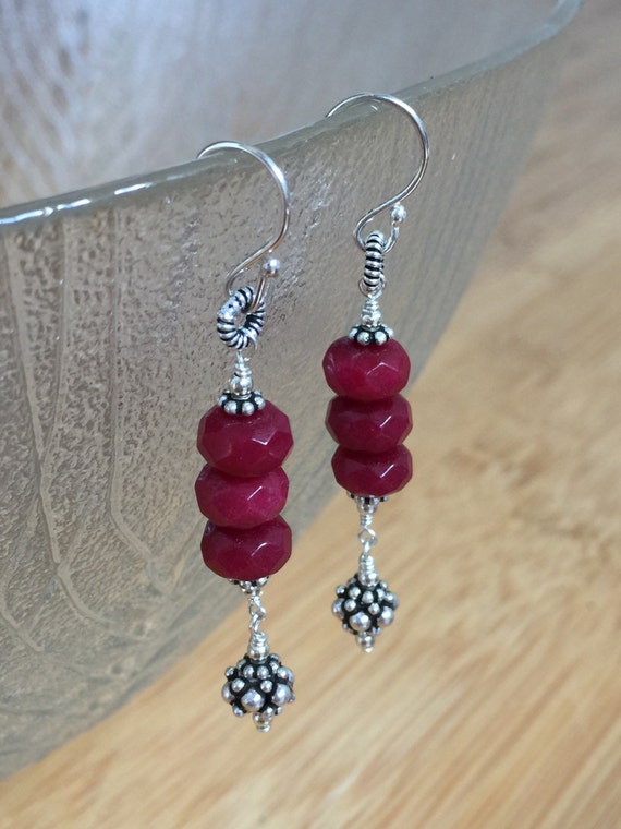 Items similar to Ruby red gemstone earrings on Etsy