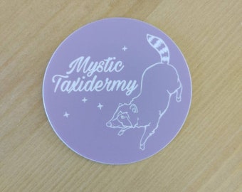 Mystic Taxidermy Sticker - Raccoon Sticker, Vulture Culture Sticker, Oddities and Curiosities, Raccoon Skull, Raccoon Taxidermy