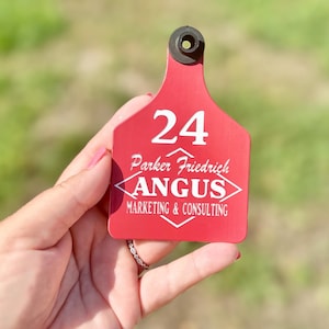 Laser Engraved Cow Tag, Custom Livestock ID, Cattle Brand Ear Tag, Dog Tag, Ranch Animal Identification, Keychain, Rodeo, Made in USA