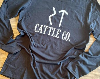 Personalized Long Sleeve Cattle Brand T-Shirt: Custom Ranch Tee, Rodeo Clothes, Western Christmas Gifts