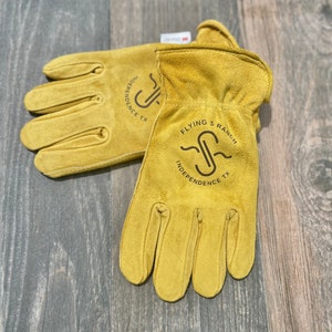 Custom Insulated Leather Work Gloves: Cowhide, Western Ranch Brand, Cowboy Christmas Gifts