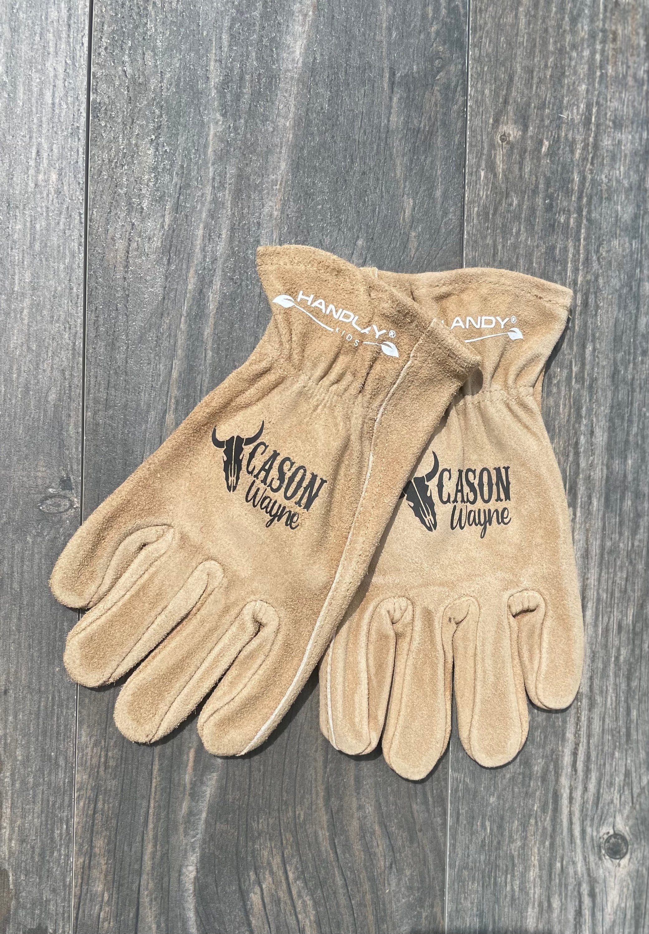 Personalized Leather Work Gloves: 'My Love' with a Pug Graphic