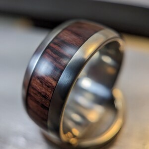 Handmade Kingwood Titanium Ring: Unique Wooden Wedding Band