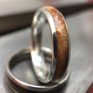 Mens Wooden Wedding Band made from English Oak Burl and Cobalt, Mens Engagement Ring, Mens Promise Ring image 8