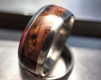 Wood Rosewood Ring, Handmade Wooden Wedding Band, Anniversary Gift for Him
