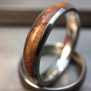 Mens Wooden Wedding Band made from English Oak Burl and Cobalt, Mens Engagement Ring, Mens Promise Ring image 7