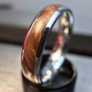 Mens Wooden Wedding Band made from English Oak Burl and Cobalt, Mens Engagement Ring, Mens Promise Ring image 6