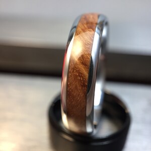 Mens Wooden Wedding Band made from English Oak Burl and Cobalt, Mens Engagement Ring, Mens Promise Ring image 4