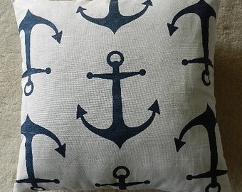 7 Sizes Available - Ancors Premier Navy Slub Pillow Cover