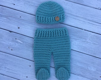crochet baby pants with feet