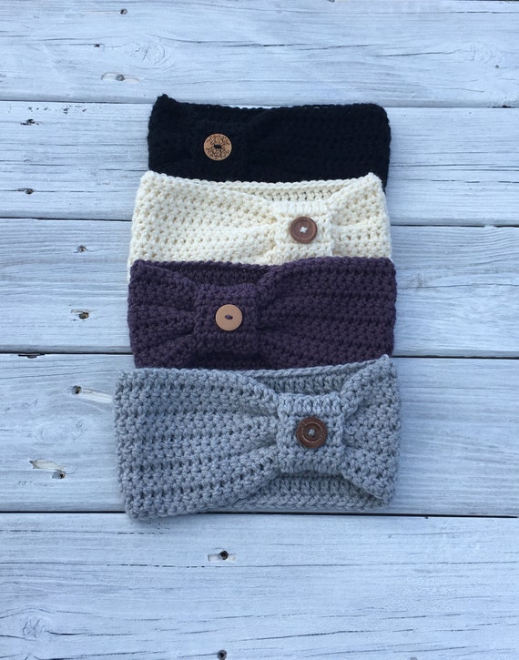 Ladies Ear Warmers Ladies Ear Warmer headband Crocheted Ear Etsy