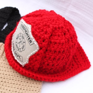 Crocheted Firefighter Outfit, Firefighter Helmet, Newborn Firefighter Set, Newborn Photo Prop, 0-3 month outfit, Handmade, Baby Shower Gift