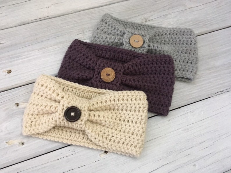 Ladies Ear Warmers Ladies Ear Warmer Headband Crocheted Ear Etsy