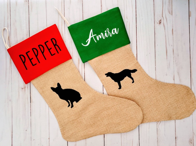Personalized Dog Stocking Name Dog Christmas Stocking Dog Etsy