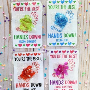 Digital Sticky Hand Valentines, Toy Valentines, Personalized Valentines, Class Valentines, Valentines for Kids, Kids Class Valentines
