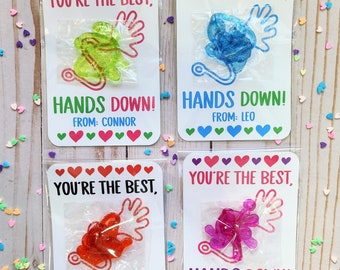 Sticky Hand Valentines, Toy Valentines, Personalized Valentines, Class Valentines, Valentines for Kids, Kids Class Valentines, Valentines