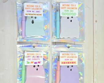 Halloween Toy Favors, Ghost Sticky Notepad Favors, Halloween Non Candy Favors, Boo Favors, Kids Class Halloween, Ghost Favors, Halloween Toy
