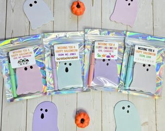 Ghost Sticky Notepad Favors, Halloween Toy Favors, Halloween Non Candy Favors, Boo Favors, Halloween for Kids, Kids Class Halloween