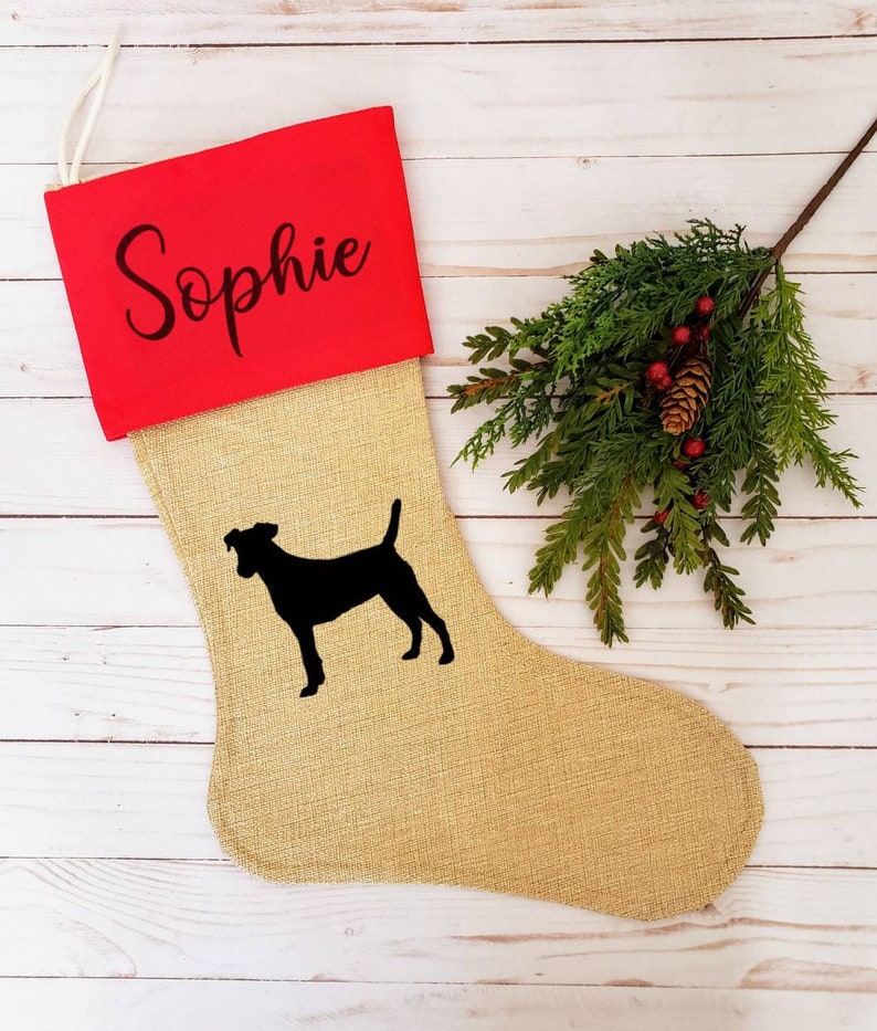 Personalized Dog Stocking Name Dog Christmas Stocking Dog Etsy