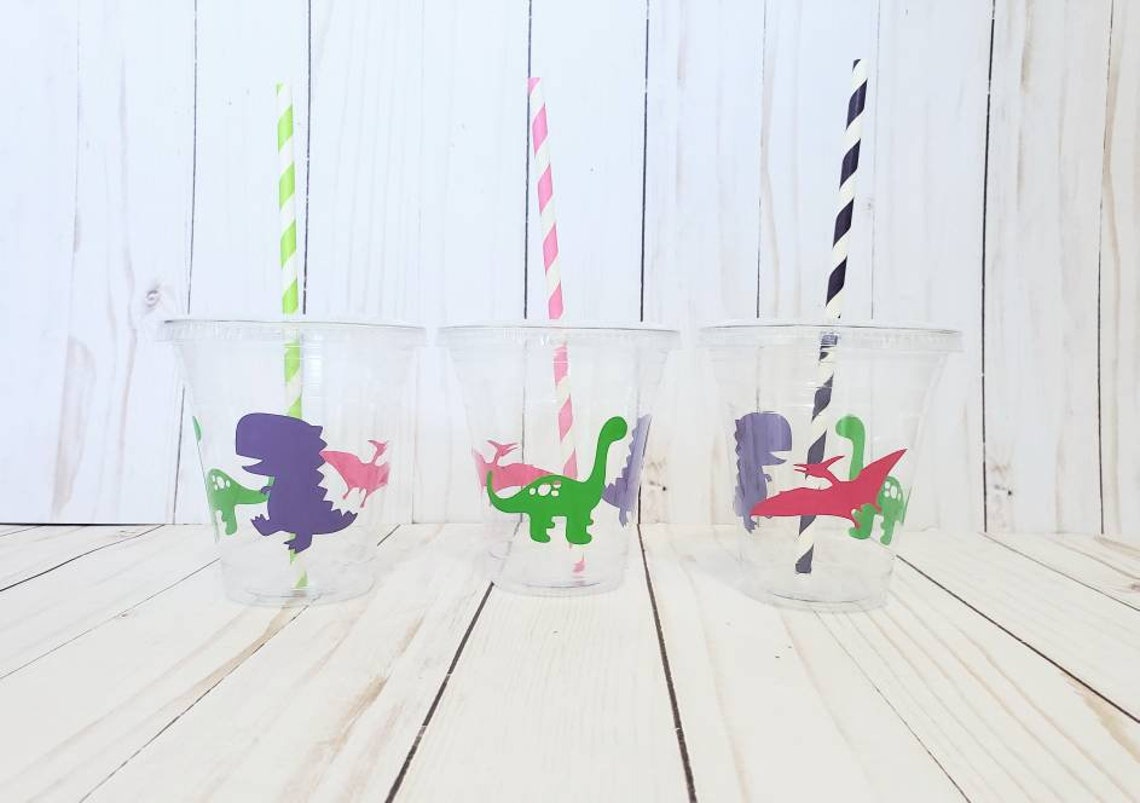 Dinosaur Party Cups Kids Dinosaur Birthday Dinosaur Etsy