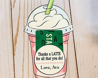 Teacher appreciation gift, Teacher Appreciation Gift Card, Teacher Gift Card, Thanks a Latte, Teacher Coffee Gift Card, Teacher Coffee