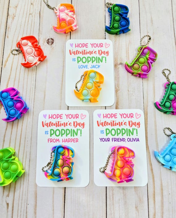 Dinosaur Valentines, Toy Valentines, Popper Valentines, Fidget Popper Valentines, Valentines for Kids, Class Valentines, School Valentines