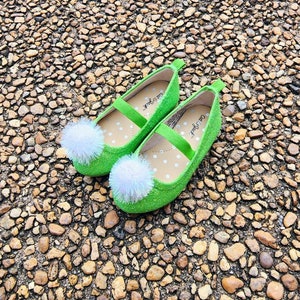 Tinkerbell shoes, Tinkerbell inspired shoes, Tinkerbell costumes, fairy costume, fairy Halloween costume, green sparkle shoes