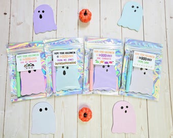 Halloween Toy Favors, Ghost Sticky Notepad Favors, Halloween Non Candy Favors, Boo Favors, Halloween for Kids, Kids Class Halloween