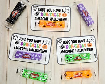 DIGITAL Halloween Favors, Halloween Printable, Halloween Favor File, Halloween Favor Printable, Halloween Play Doh Printable, Halloween Gift