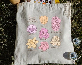 plantar más flores Jardinería floral Bolsa de lona de algodón