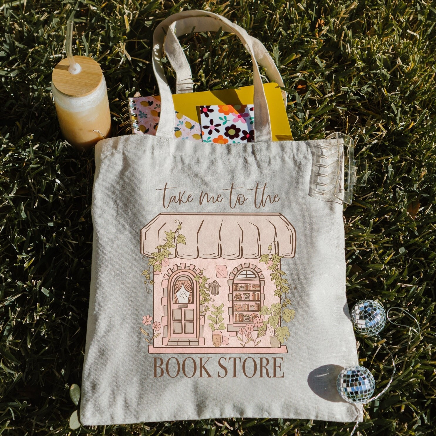 Take Me to the Book Store Tote Bag Book Tote Bag Book Bag Reusable Book Tote Book Lover Reusable Gift Bag Bookish Librarian Tote Bag Etsy
