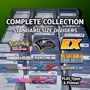 COLLECTION COMPLÈTE | 177 Intercalaires |  Trier le JCC Pokémon par extension | Intercalaires pour cartes à collectionner de taille standard avec étiquettes gratuites