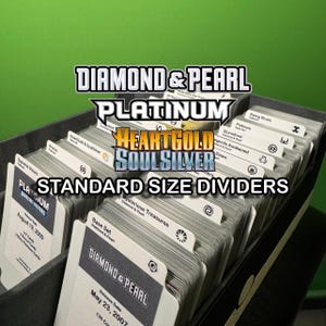 Trier Pokémon JCC Gen 4 Diamant, Perle, Plat. et HG/SS | Intercalaires pour cartes à collectionner de taille standard avec étiquettes gratuites