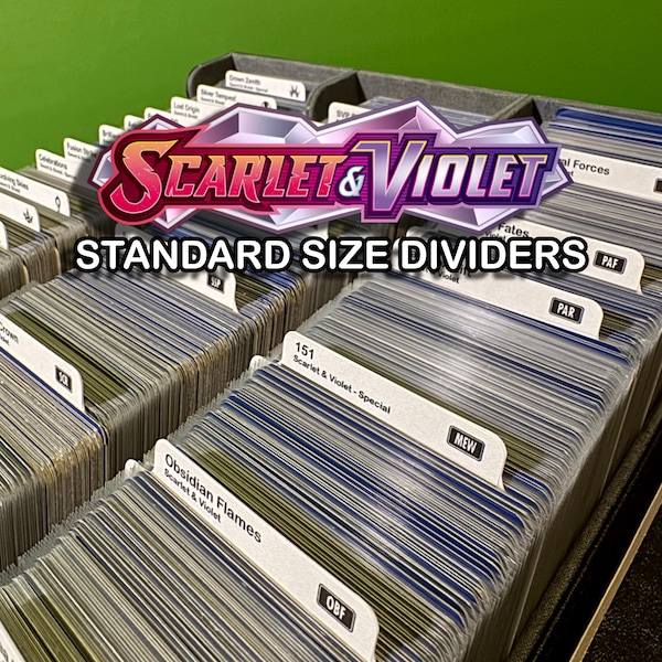 Trading Card Dividers, Standard Size | Labeled with Expansion Details - Pokémon Scarlet & Violet Series