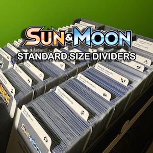 Trier les séries Soleil et Lune du JCC Pokémon par extension | Intercalaires pour cartes à collectionner de taille standard avec étiquettes gratuites