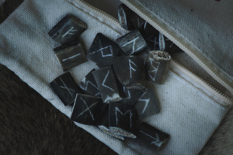Cut Back Runes Hand Cut Deer Rib Bone Rune Set - Etsy