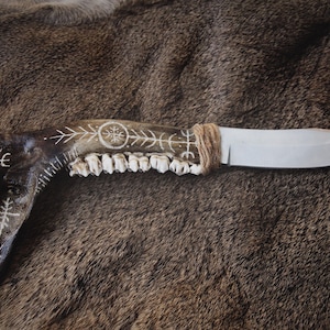 Made to Order : Slavic Design Deer Jawbone Ritual Knife