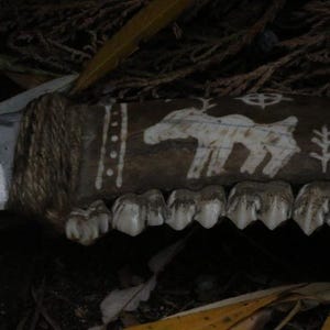 Made to Order : Deer Jawbone Ritual Knife Shamanism Petroglyph Design image 3