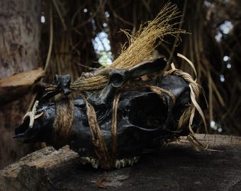 Animal Ceremonialism: Haltija Deer Skull Sculpture