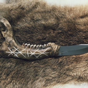 Made to Order : Primitive Sigil Deer Jawbone Ritual Knife