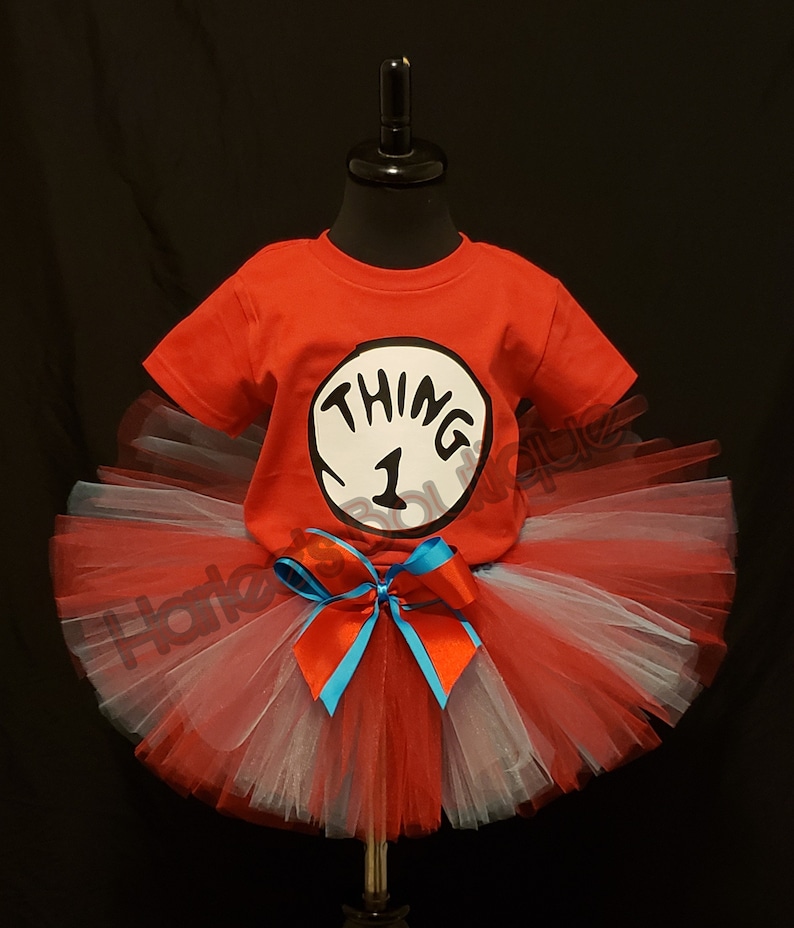 Thing 1 Baby//Toddler costume dress up Dr Sues Thing one-piece TUTU Size Small