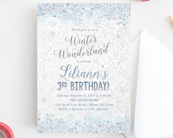 winter wonderland invitations etsy