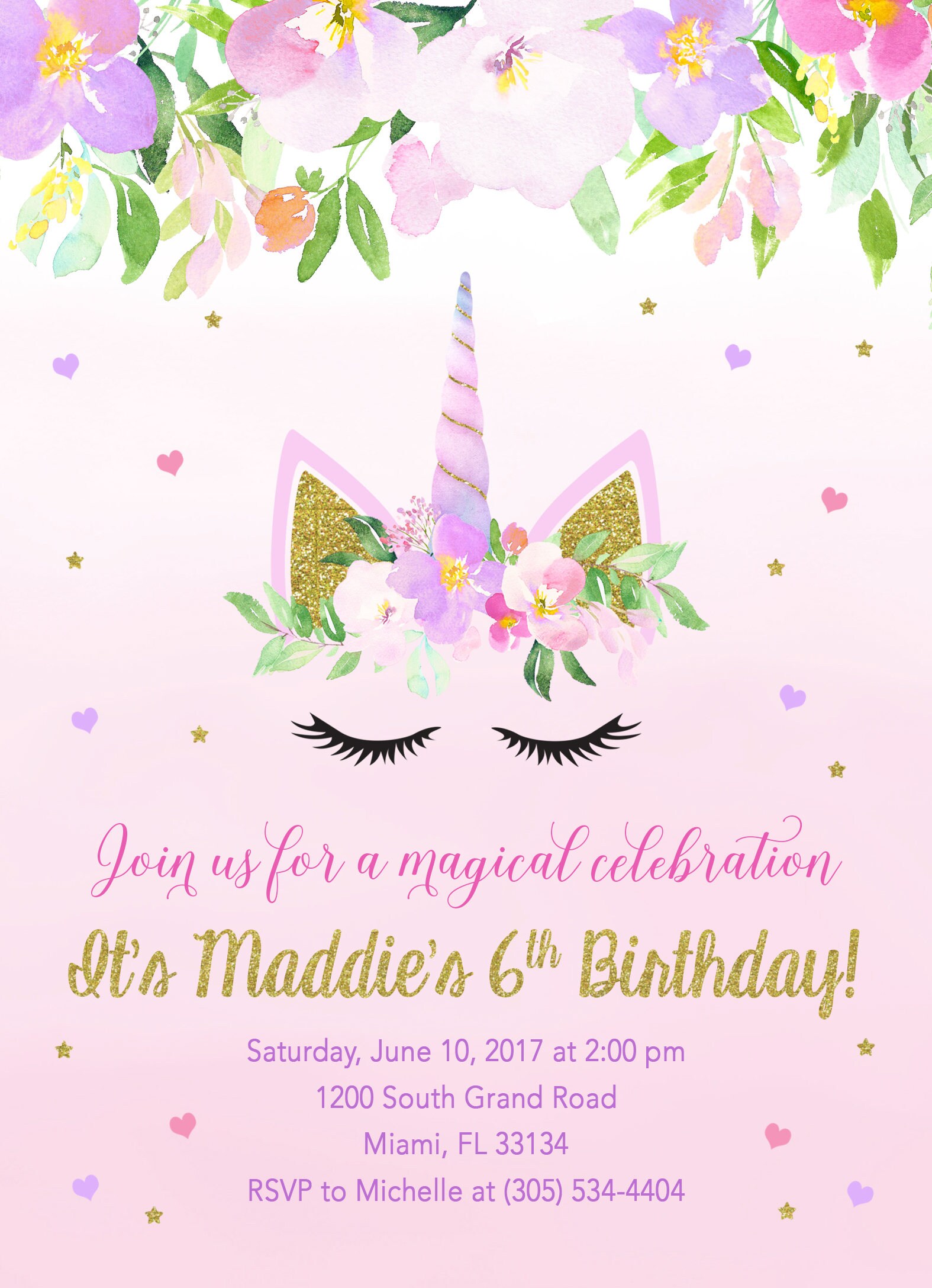 unicorn invitation unicorn birthday invitation unicorn