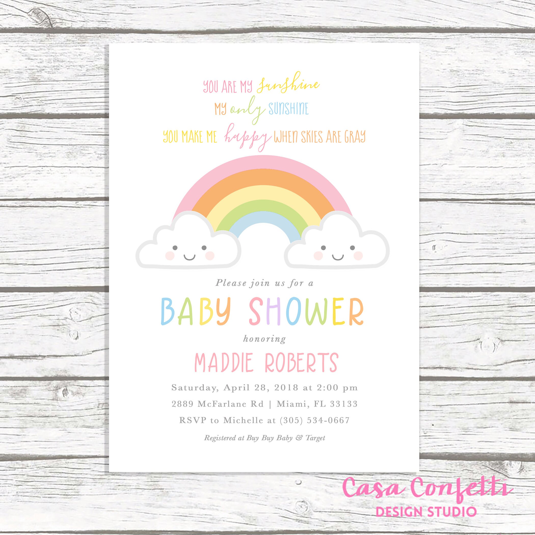 Rainbow Baby Shower Invitation You Are My Sunshine Baby Shower Rainbow Baby Shower Invitation You Are My Sunshine Baby Shower