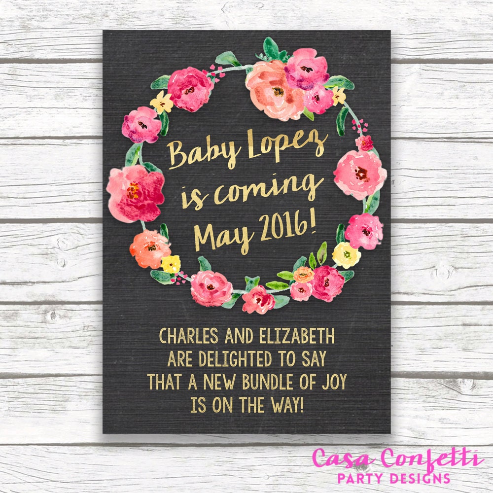 chalkboard gold foil baby announcement chalkboard pregnancy chalkboard baby announcement