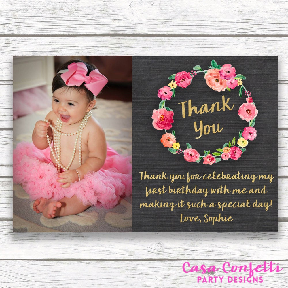 1st Birthday Thank You Cards