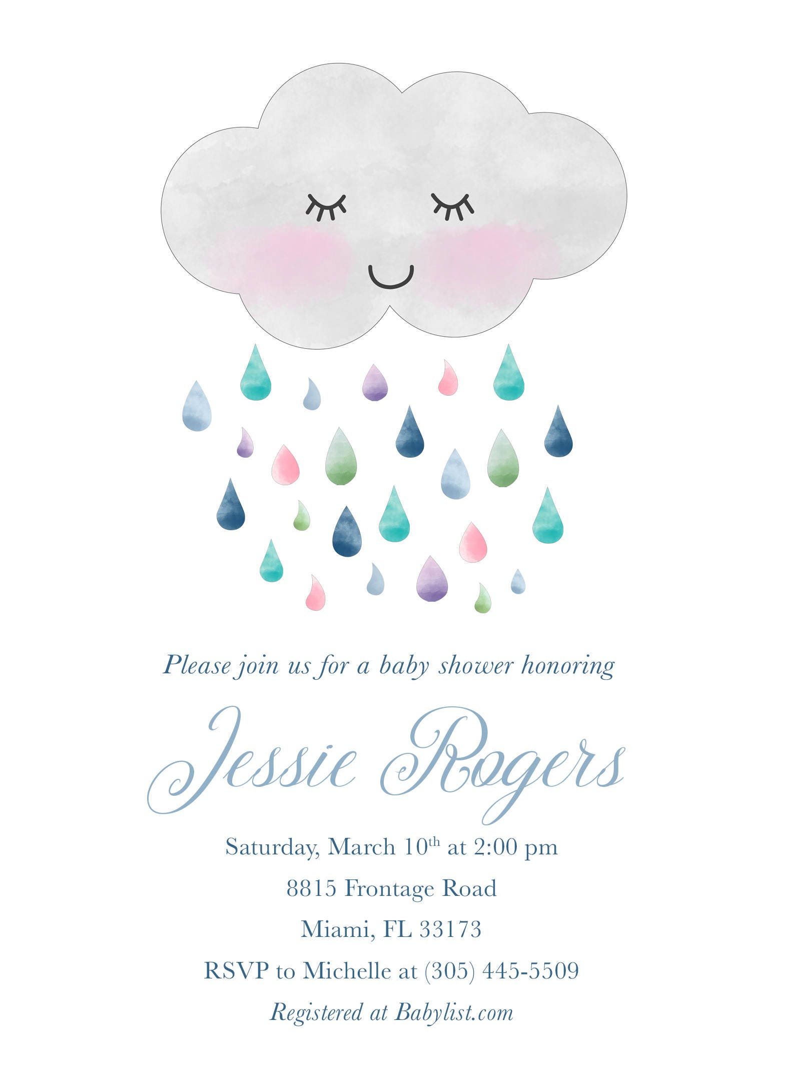 Cloud Baby Shower Invitation Rainbow Baby Shower Invitation Gender Cloud Baby Shower Invitation Rainbow Baby Shower Invitation Gender