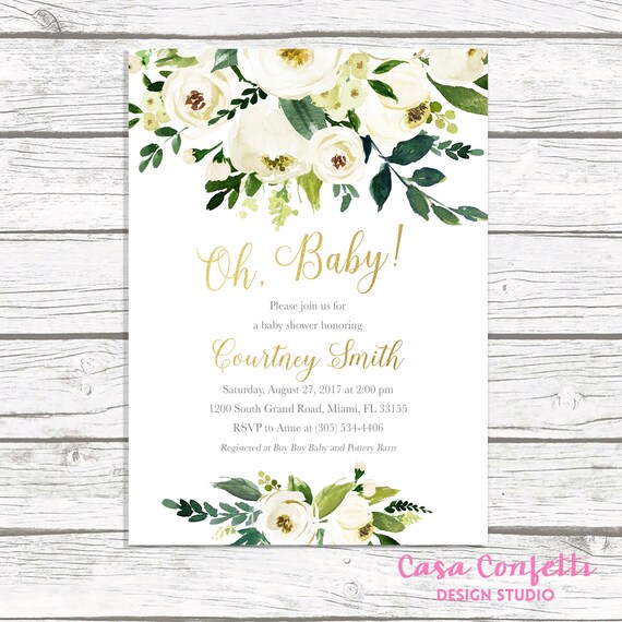 Oh Baby Baby Shower Brunch Invitation Gender Neutral Baby Shower Oh Baby Baby Shower Brunch Invitation Gender Neutral Baby Shower