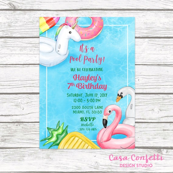pool party invitation pool