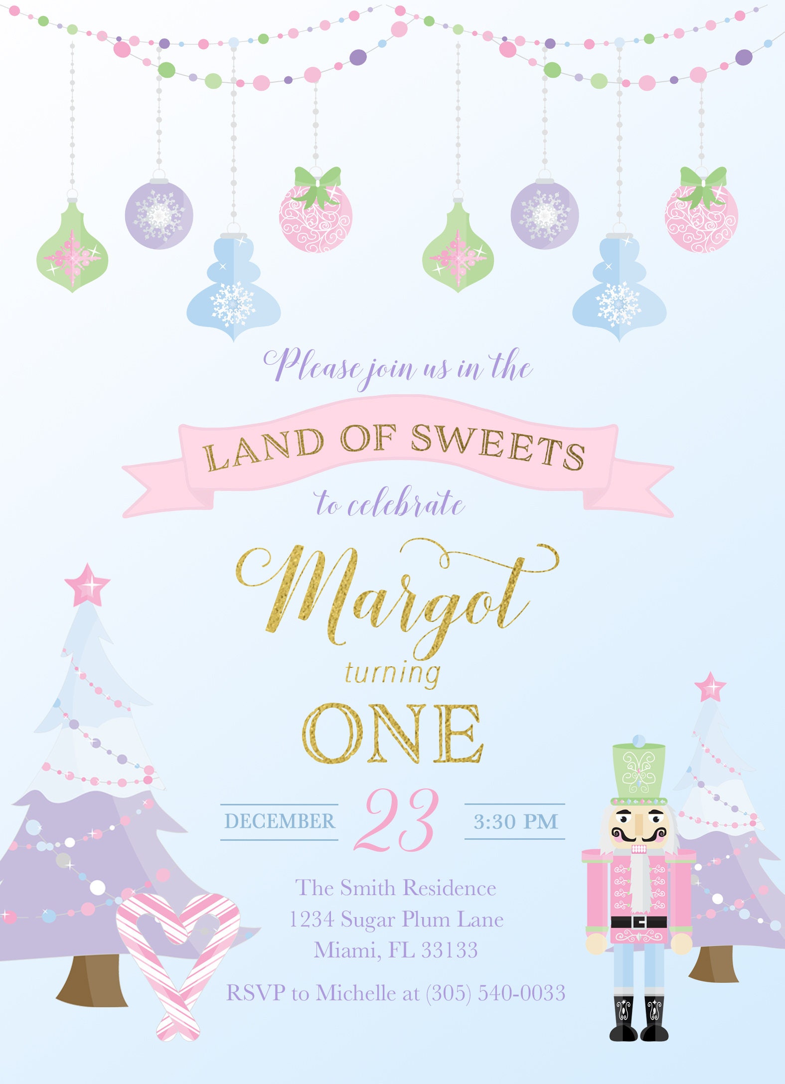 Nutcracker Invitation Nutcracker Birthday Invitation Girl Winter